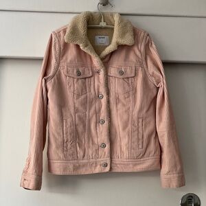 Old Navy Pink Corduroy Sherpa-Trim Jacket